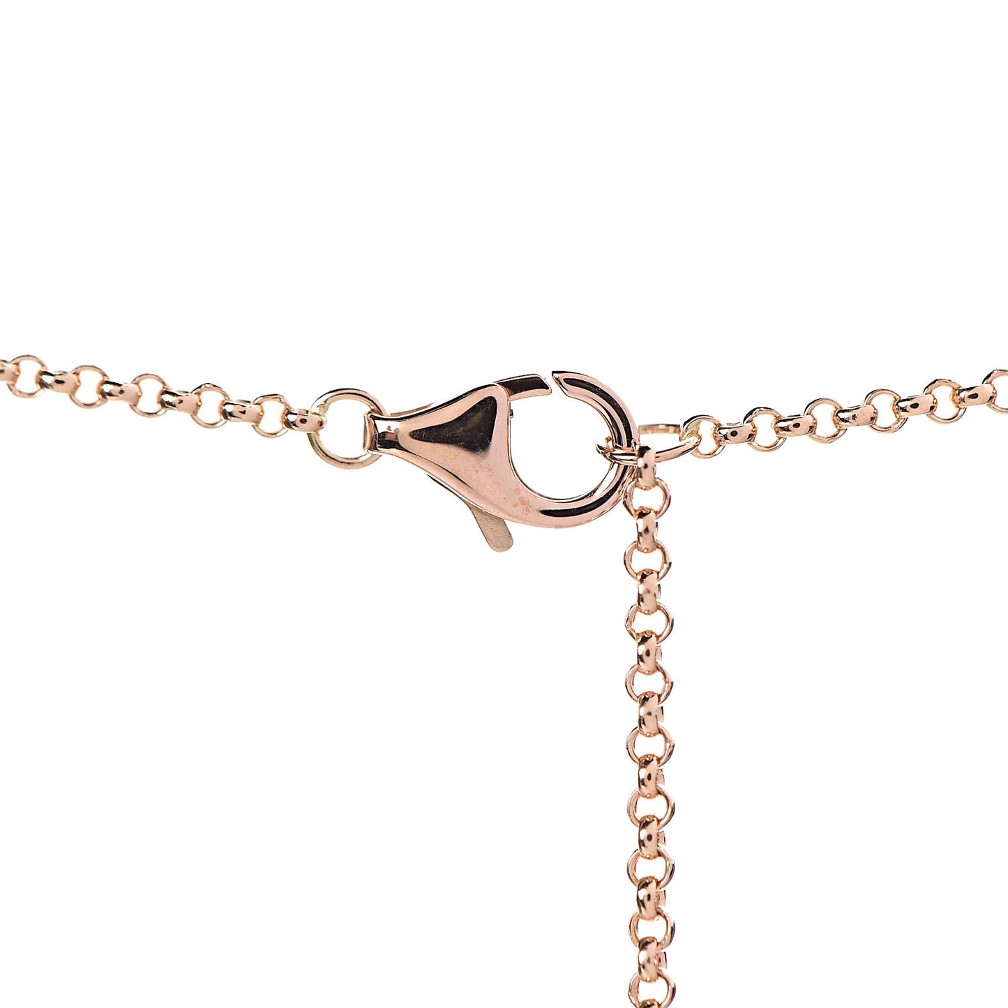 18K Pink Gold Diamond Agrafe Paved Pendant Necklace