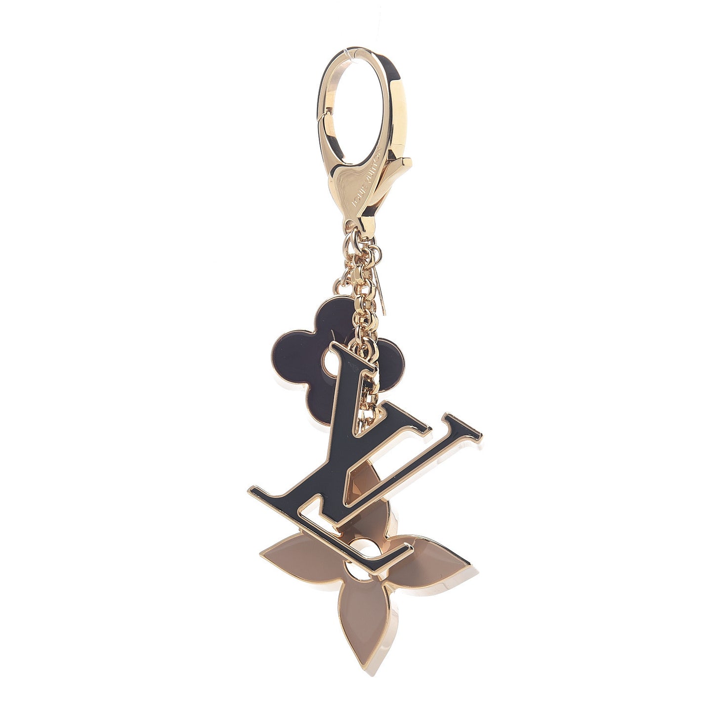 Fleur De Monogram Bag Charm Dore