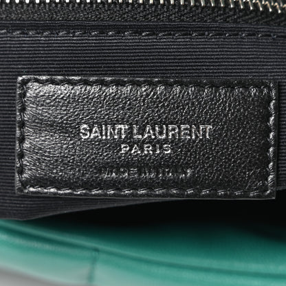 Saint Laurent Lambskin Quilted Small Loulou Puffer Monogram Chain Satchel Green Field 6 of 10