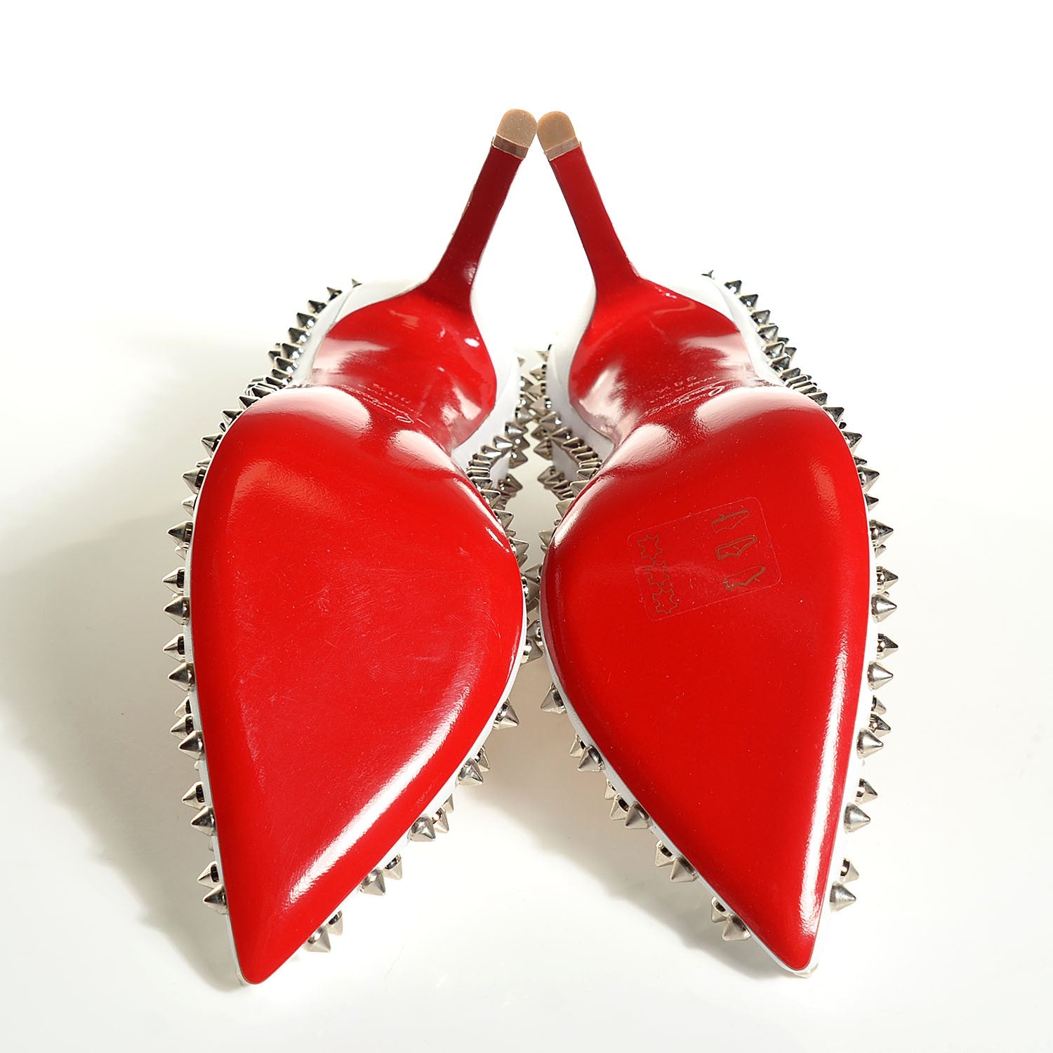 Christian Louboutin Nappa Pigalle Spikes 120 Pumps 38.5 White 5 of 7