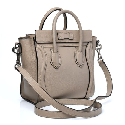 Celine Drummed Calfskin Nano Luggage Dune 3 of 9