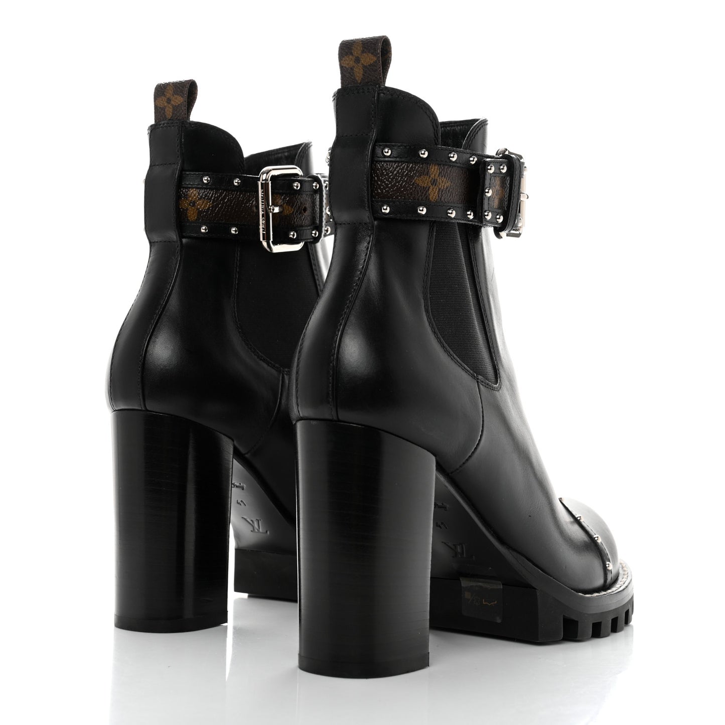 Calfskin Monogram Star Trail Chelsea Ankle Boots 41 Black