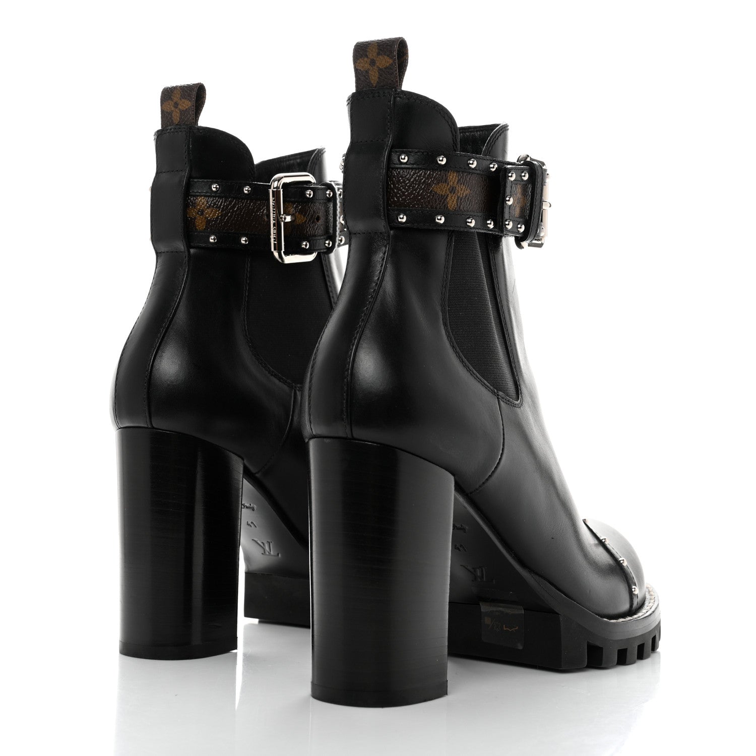 Louis Vuitton Calfskin Monogram Star Trail Chelsea Ankle Boots 41 Black 4 of 8