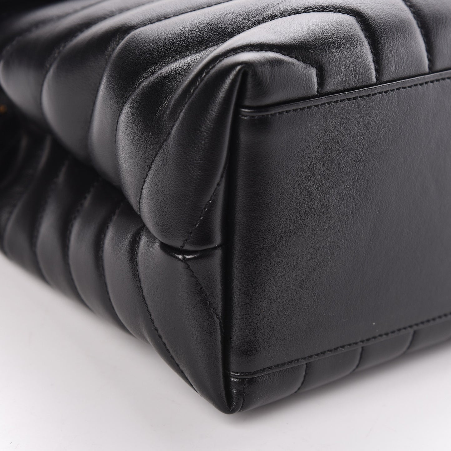 Calfskin Y Quilted Monogram Medium Loulou Chain Satchel Black