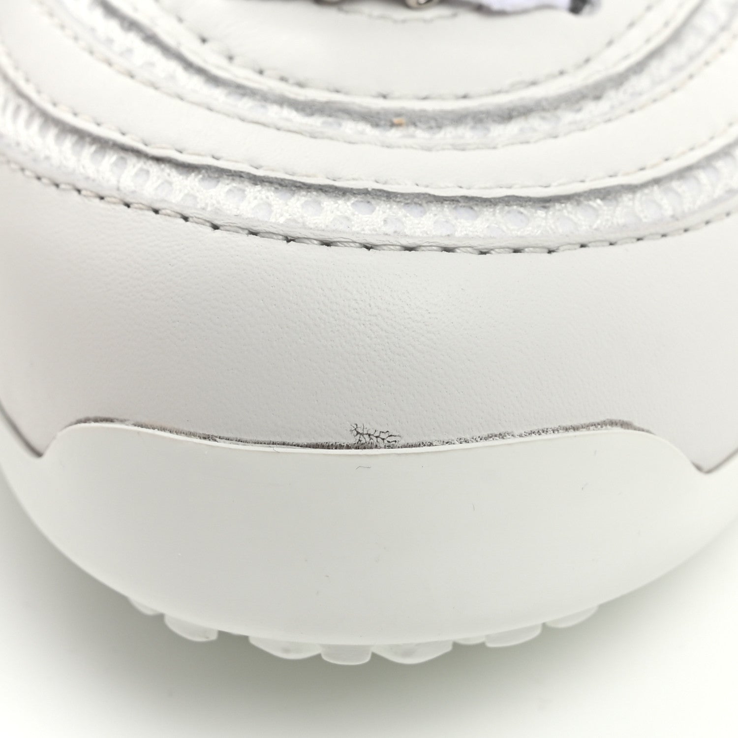 Chanel Calfskin Fabric Mesh Strass Womens CC Sneakers 39 White Silver 7 of 8