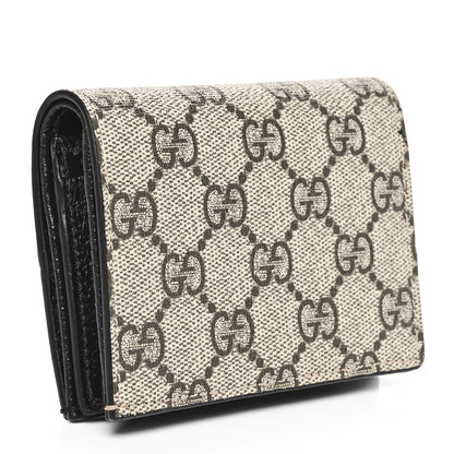 Gucci Dollar Calfskin GG Supreme Monogram GG Marmont Card Case Black Beige Ebony 3 of 7