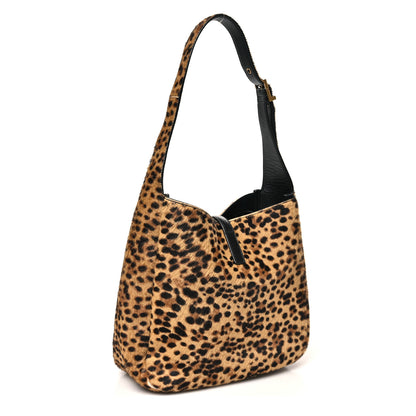 Saint Laurent Pony Hair Leopard Print Small Le 5 A 7 Soft Hobo 4 of 11