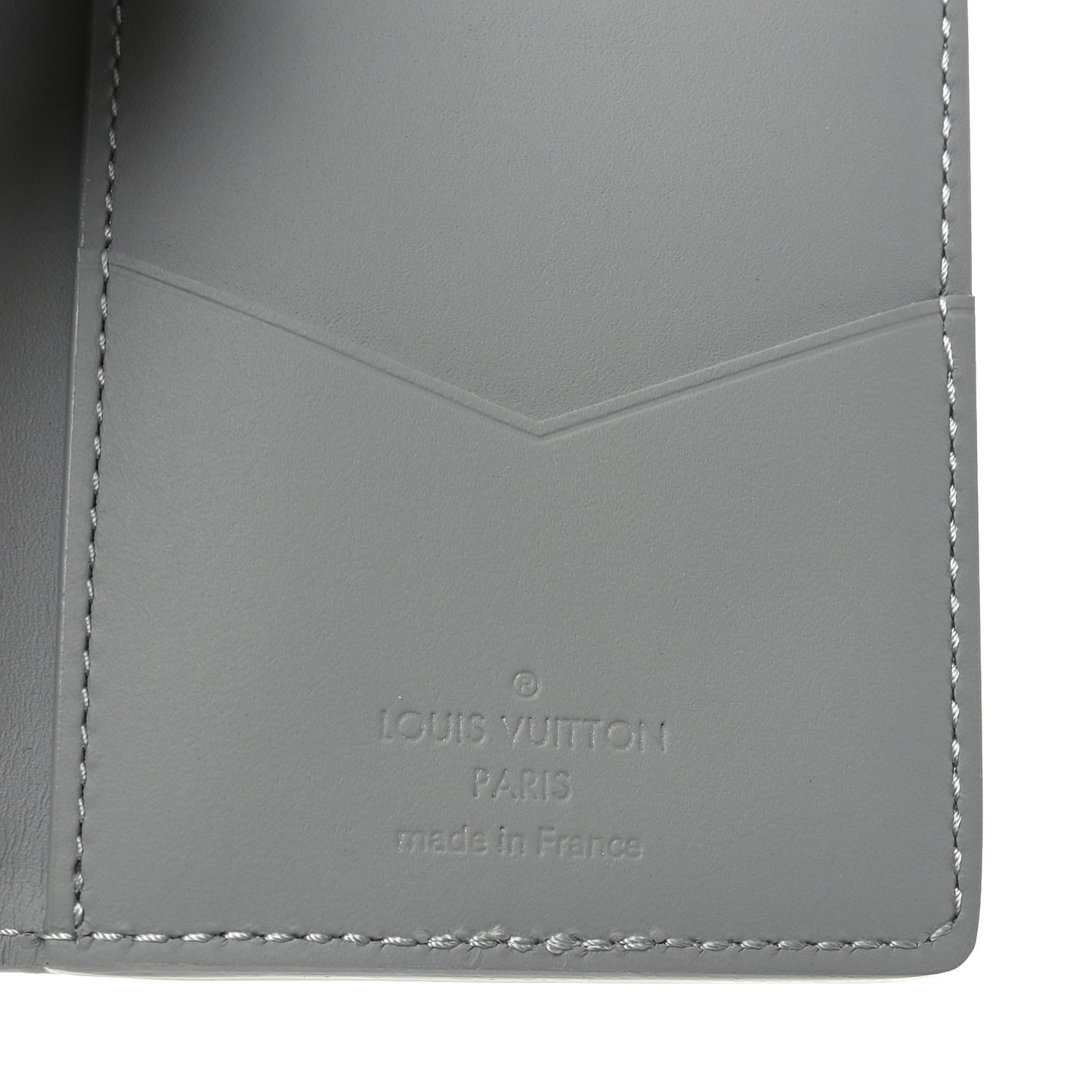 Grained Calfskin Aerogram Pocket Organizer Gray
