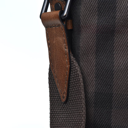 Burberry Overdyed Canvas House Check Flat Crossbody Messenger Bag Dark Brown 10 of 11