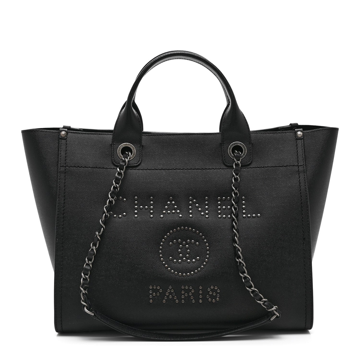 Chanel Caviar Small Studded Deauville Tote Black 1 of 10