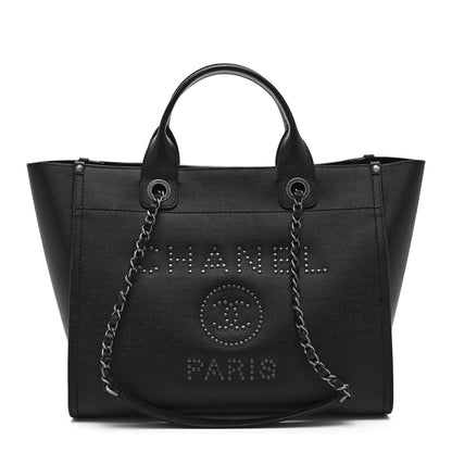 Chanel Caviar Small Studded Deauville Tote Black 1 of 10