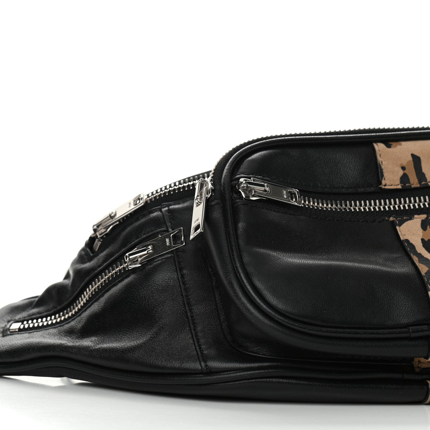 Alexander Wang Lambskin Suede Leopard Attica Belt Bag Black 9 of 10