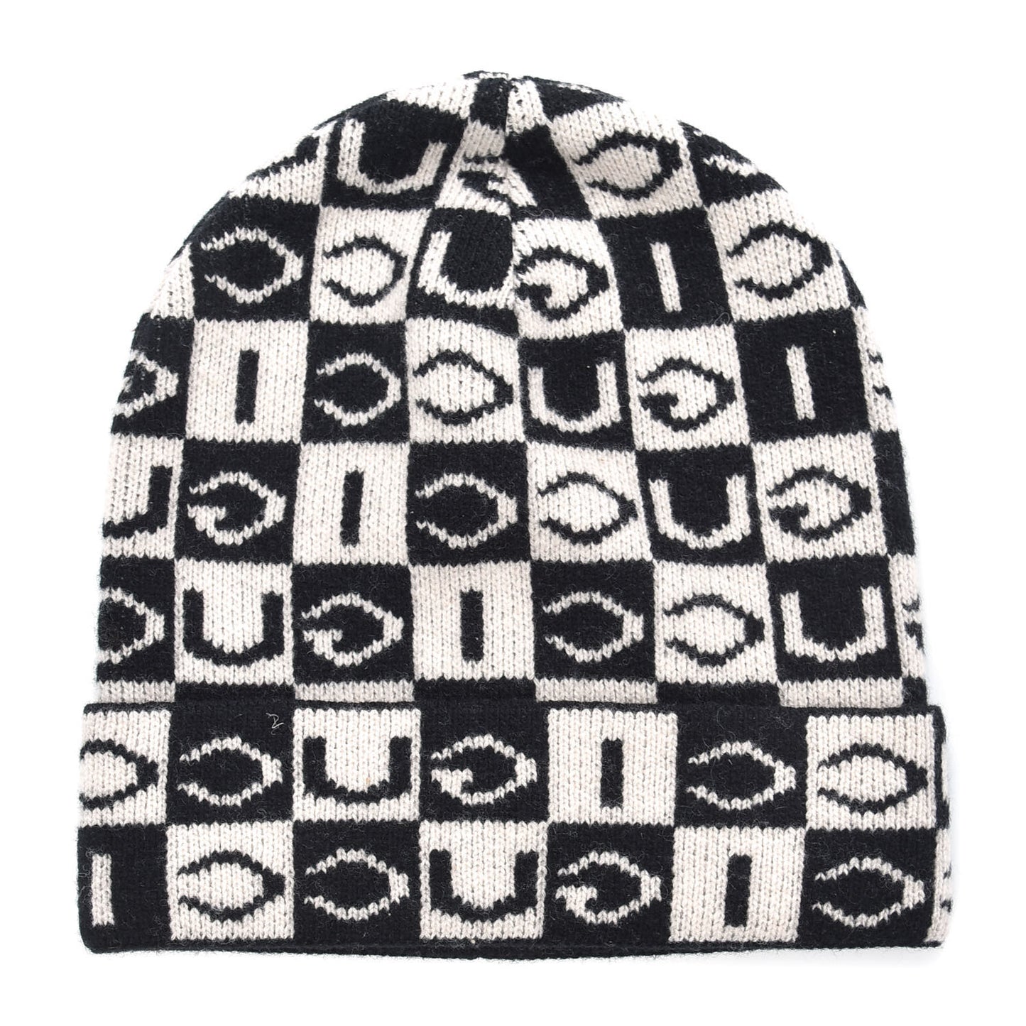 Wool Appside Beanie L Black Ivory