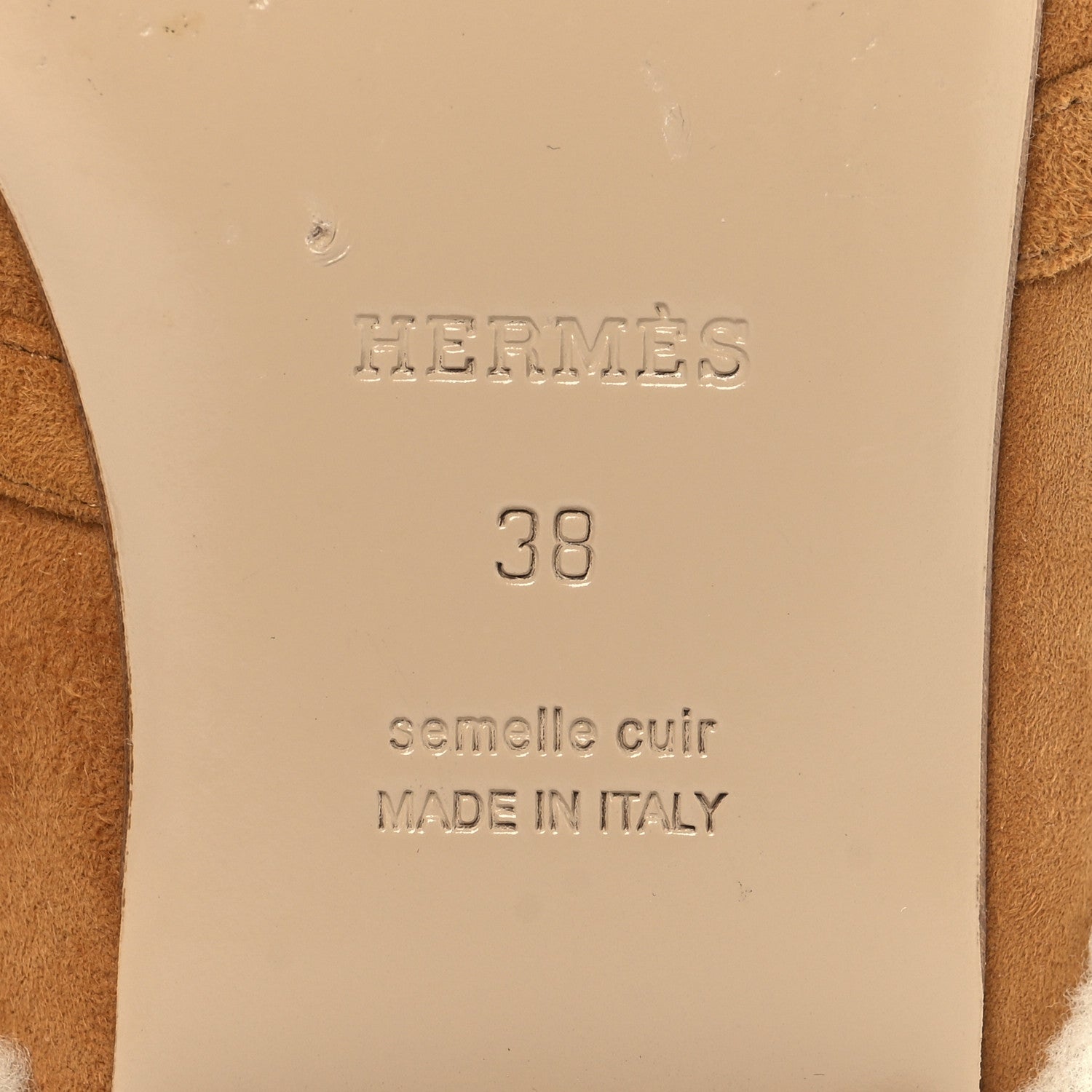 Hermes Suede Goatskin Woolskin Womens Oz Mules 38 Naturel 8 of 9