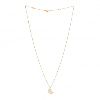 Van Cleef & Arpels 18K Yellow Gold Mother of Pearl Sweet Alhambra Butterfly Pendant Necklace 3 of 5
