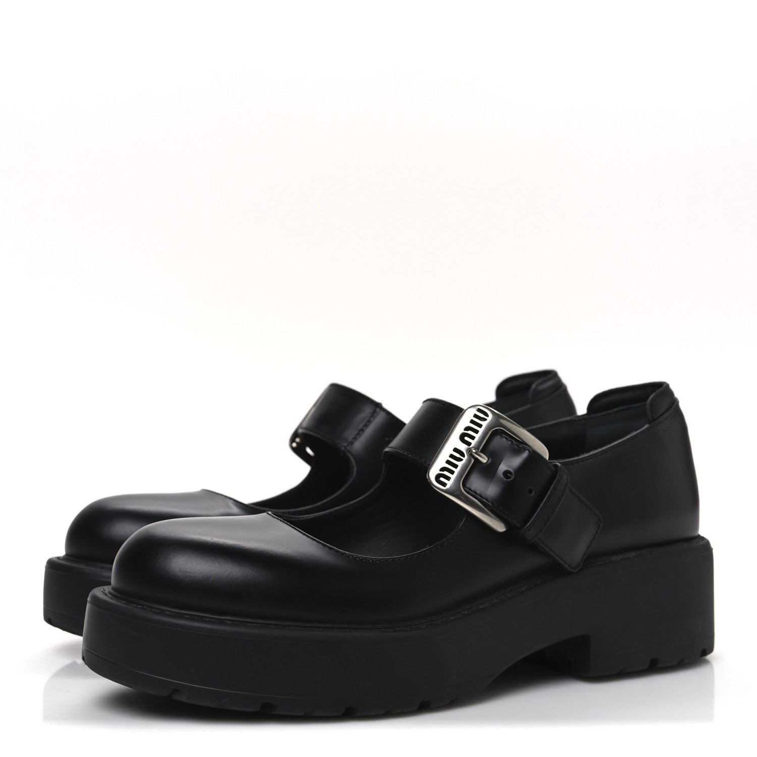 Miu Miu Spazzolato Rois Mary Jane Pumps 41 Black 1745920