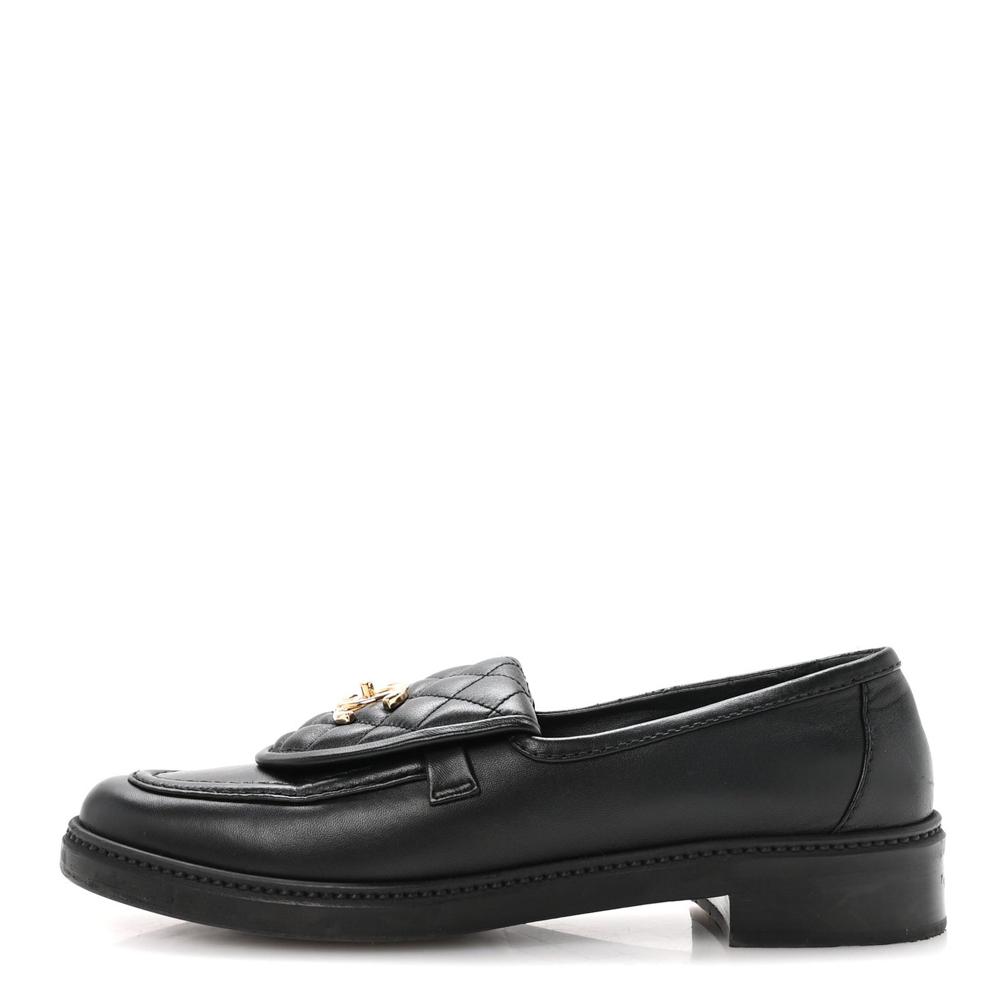 Lambskin Quilted CC Turnlock Loafers 41 Black