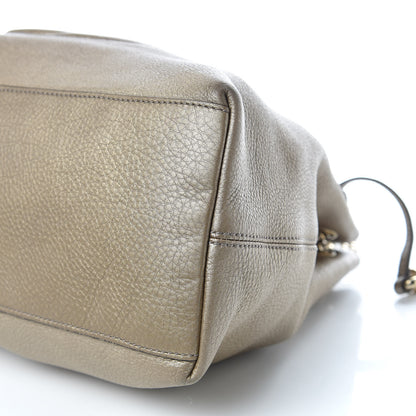 Gucci Metallic Pebbled Calfskin Medium Soho Chain Shoulder Bag Golden Beige 6 of 12
