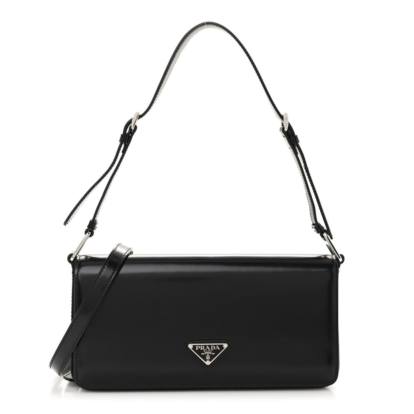 Spazzolato Femme Flap Shoulder Bag Black
