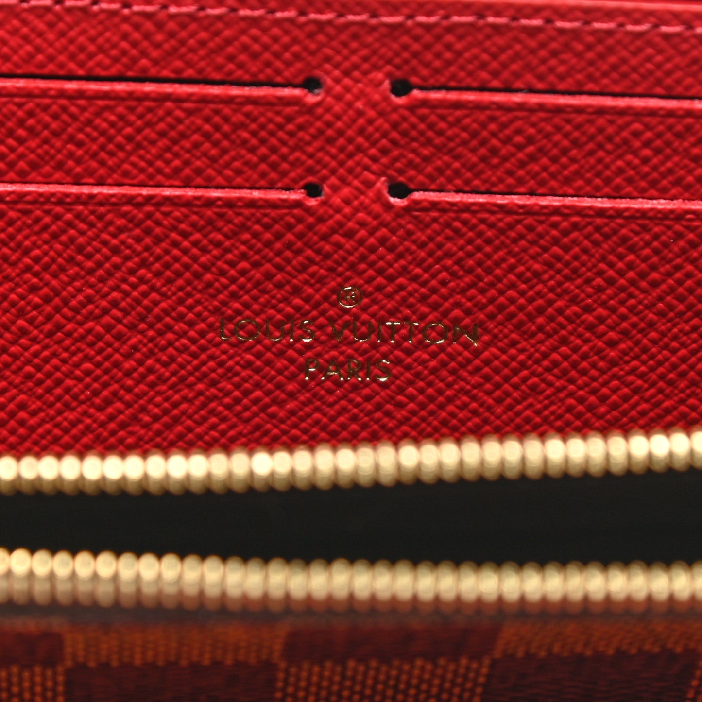 Damier Ebene Clemence Wallet Cherry