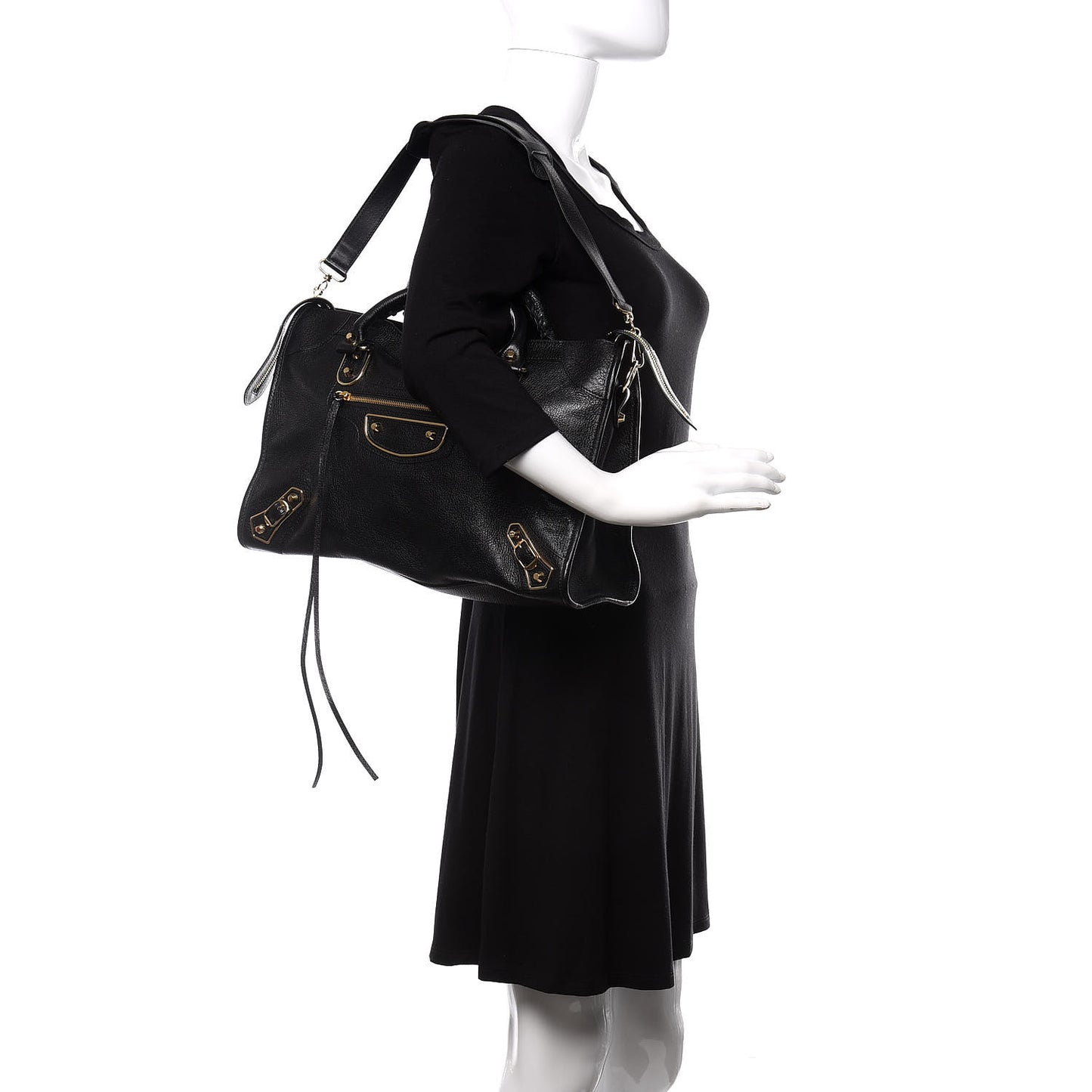 Chevre Gold Metallic Edge Hardware City Black