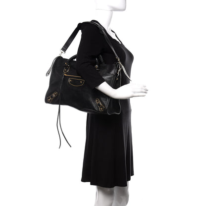 Balenciaga Chevre Gold Metallic Edge Hardware City Black 2 of 14