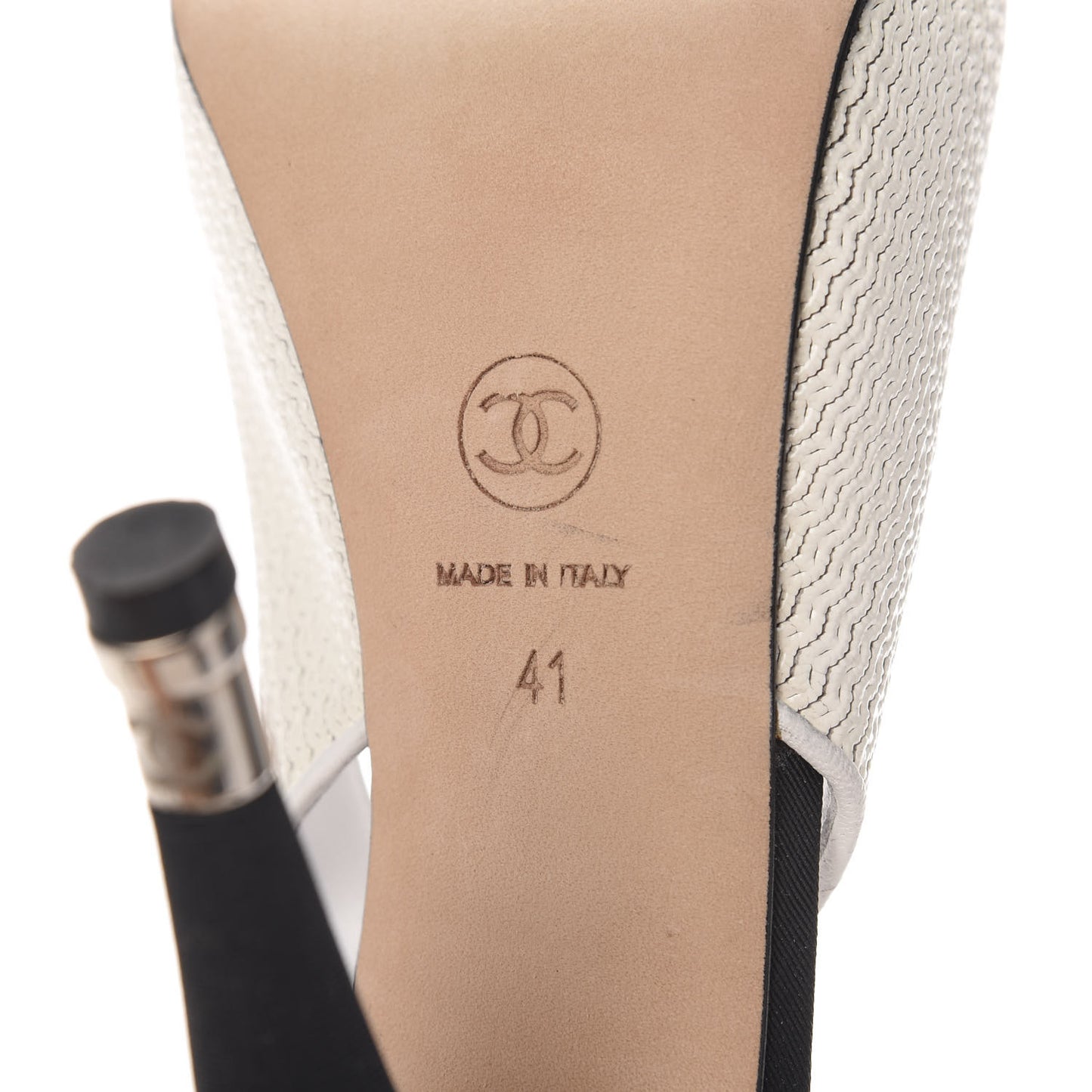Grosgrain Cap Toe CC Slingback Pumps 41 Black Cream