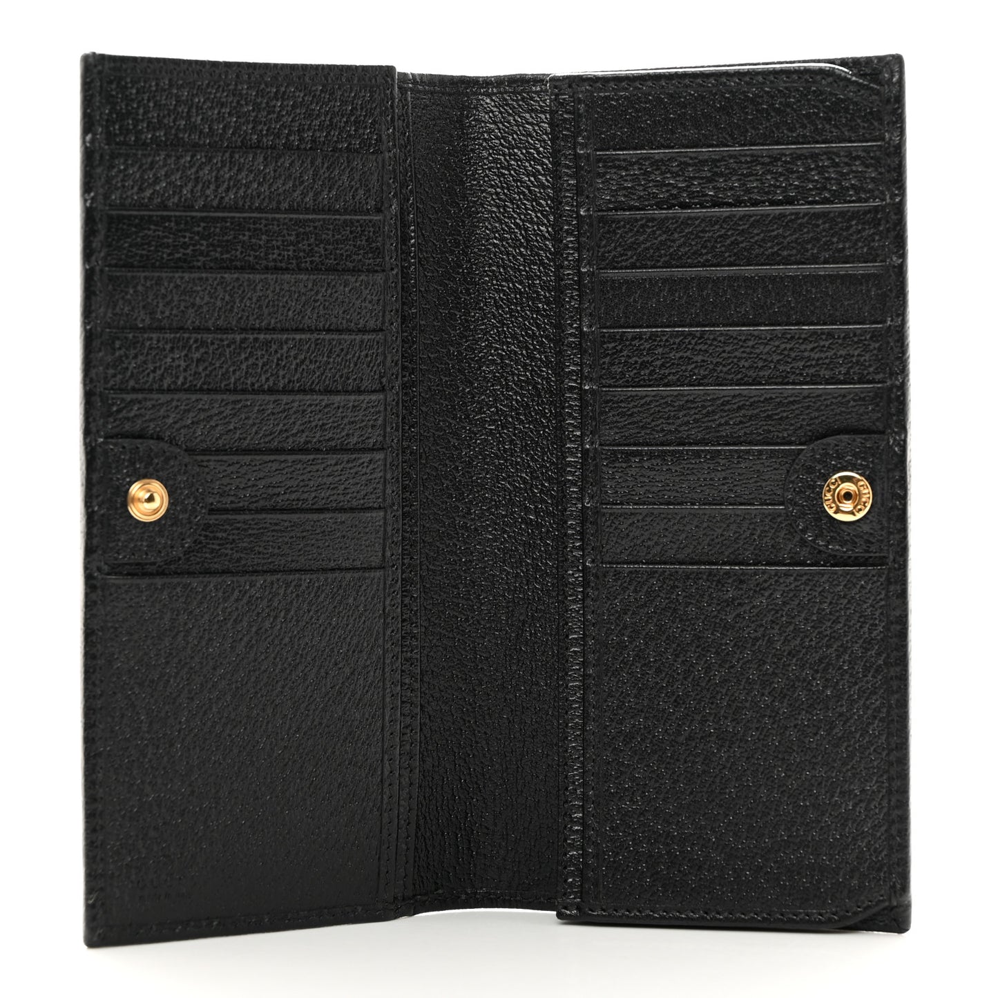 Textured Dollar Calfskin Horsebit Long Wallet with Insert Black
