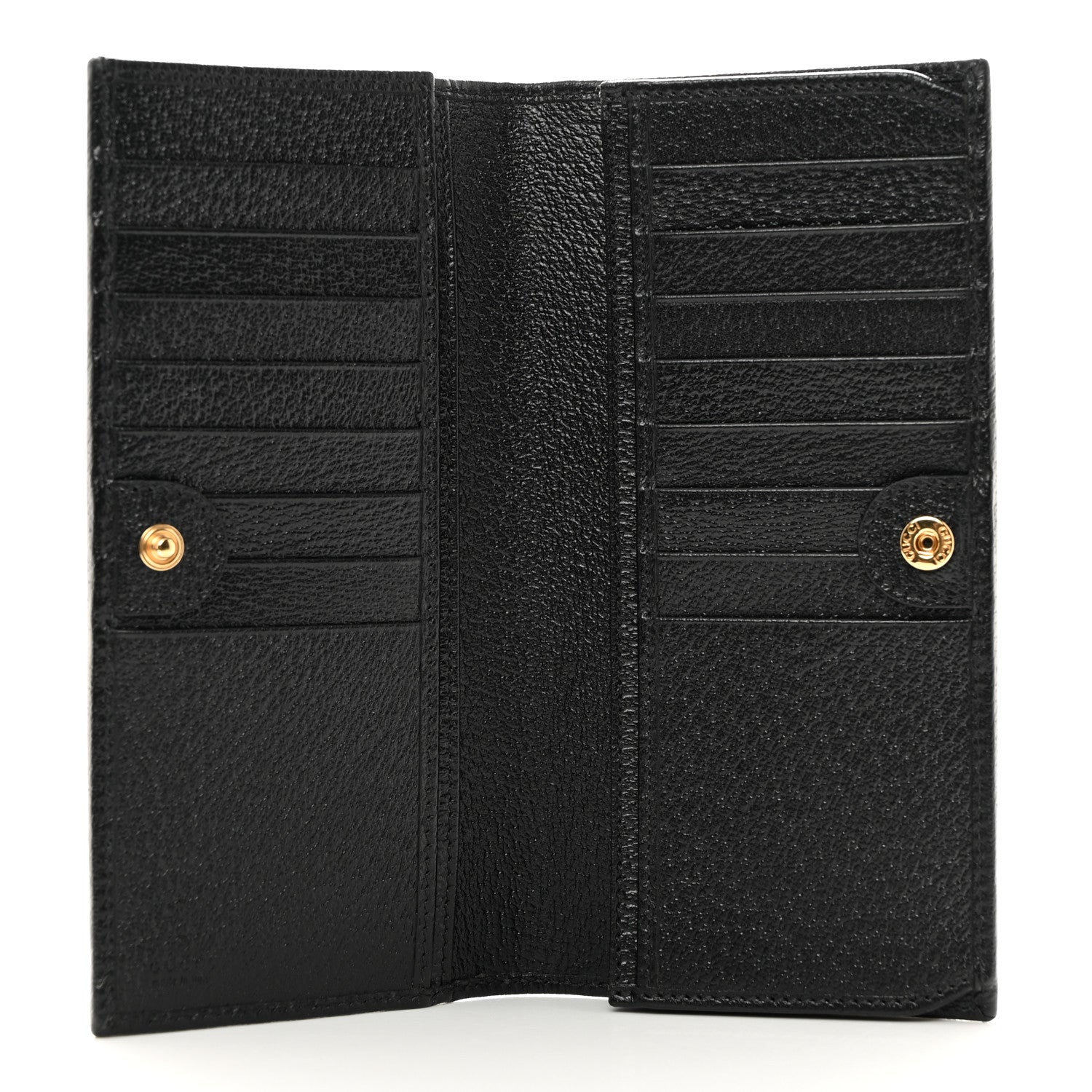 Gucci Textured Dollar Calfskin Horsebit Long Wallet with Insert Black 6 of 8