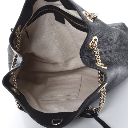 Gucci Pebbled Calfskin Medium Soho Chain Shoulder Bag Black 5 of 12