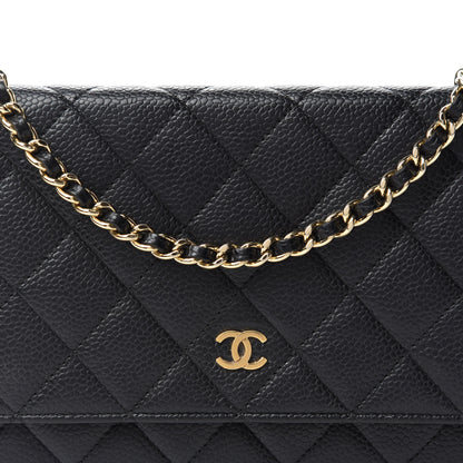 Chanel Caviar Quilted Wallet On Chain WOC Black 14 of 14