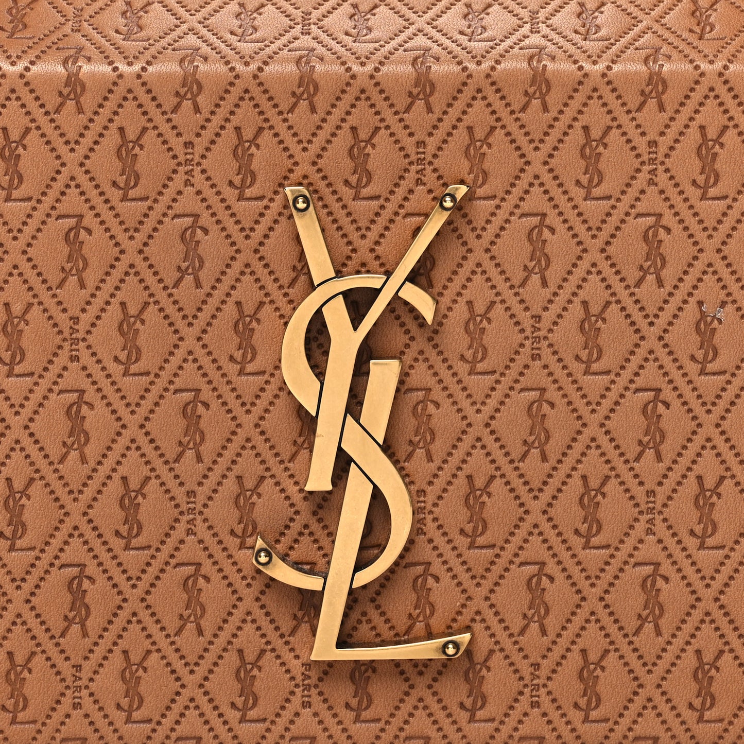 Calfskin Monogram Take Away Box Dusty Vintage Brown Gold