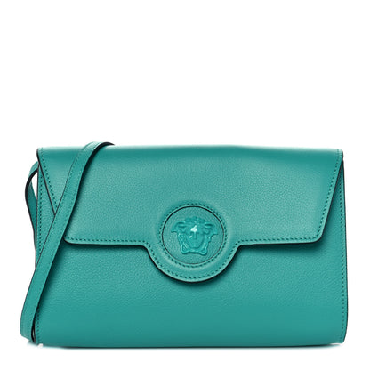 Versace Grained Calfskin La Medusa Crossbody Bag Turquoise 1 of 8