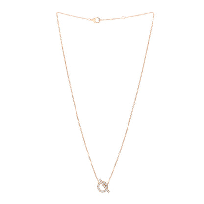 Hermes 18K Rose Gold Diamond Finesse Pendant Necklace 3 of 5