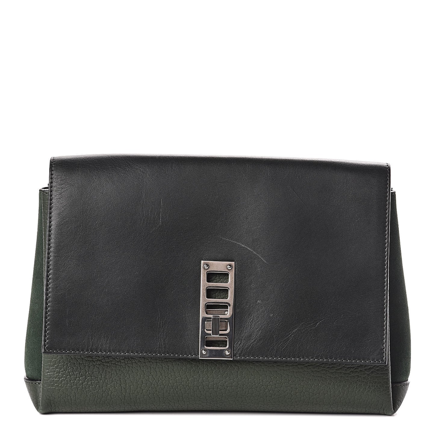 Ciclone Pebbled Calfskin Suede PS Elliot Clutch Dark Military