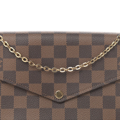 Louis Vuitton Damier Ebene Pochette Felicie Chain Wallet 10 of 13