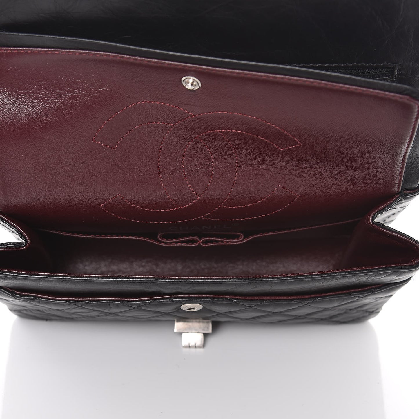 Aged Calfskin Quilted 2.55 Reissue 225 Flap Black
