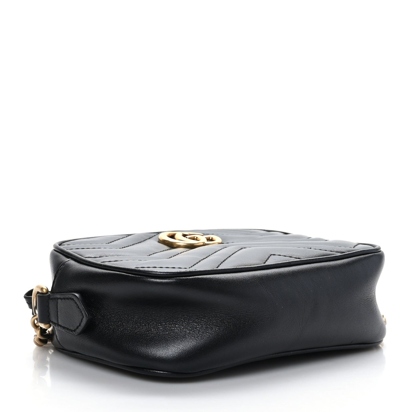 Calfskin Matelasse Mini GG Marmont Chain Shoulder Bag Black