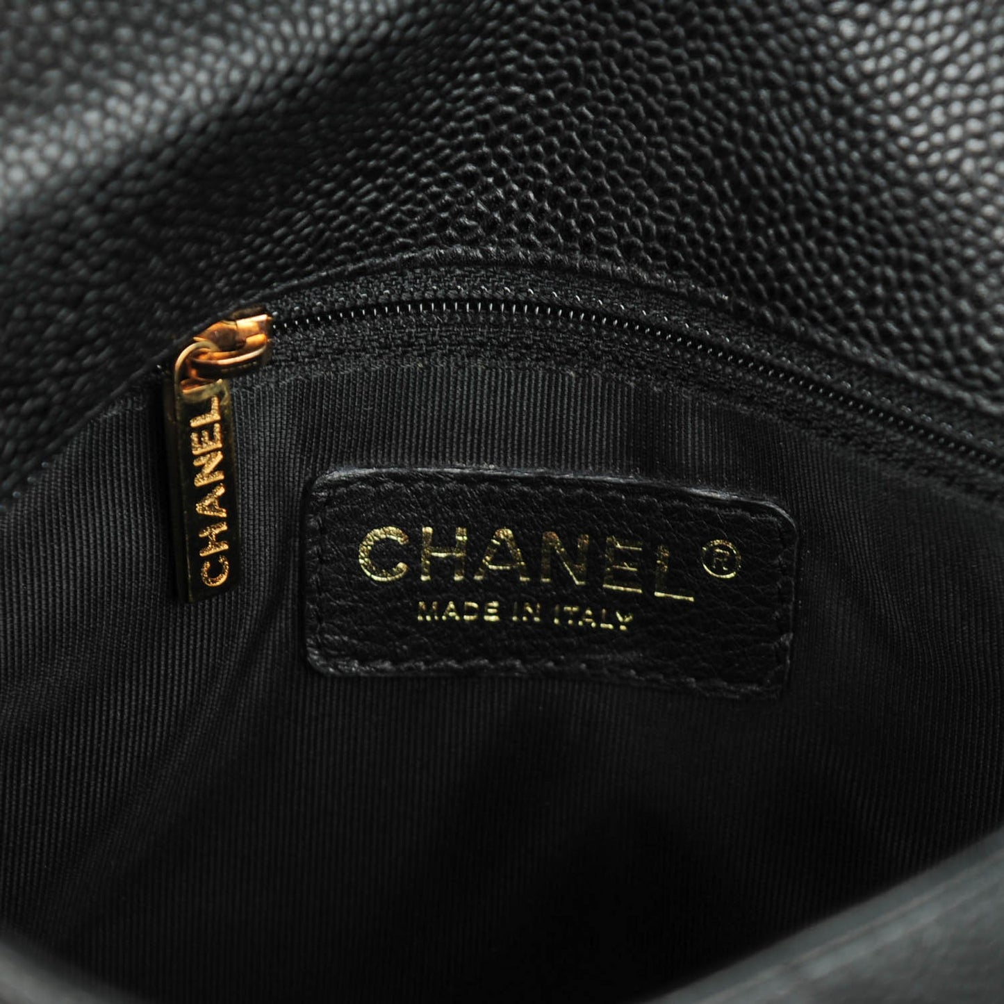 Caviar Quilted Small Flap Shoulder Bag Black