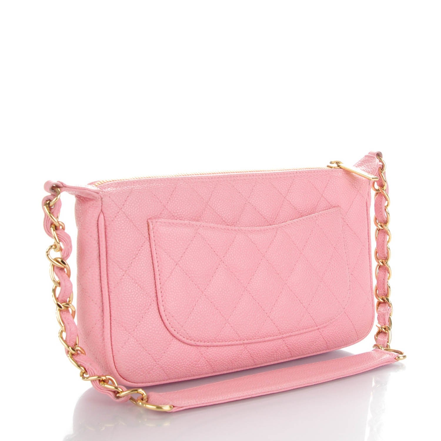 Chanel Caviar Quilted Pochette Pink 3 of 7
