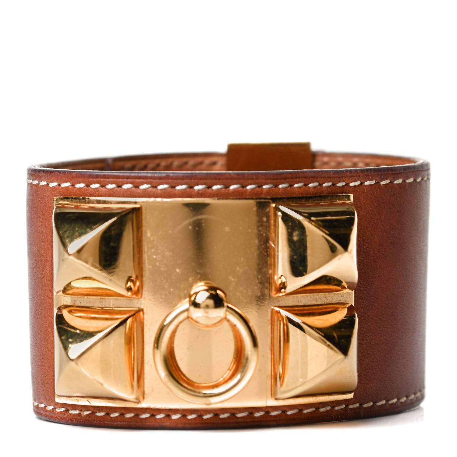Hermes Barenia Collier de Chien CDC Bracelet S Fauve 4 of 7