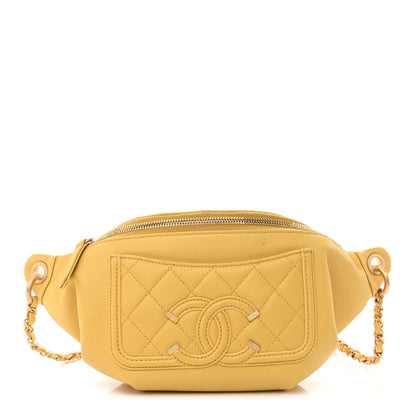 Chanel Caviar Quilted Filigree Waist Bag Yellow 1 of 12