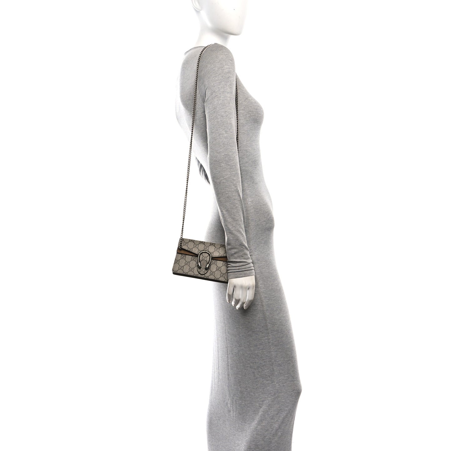 GG Supreme Monogram Super Mini Dionysus Shoulder Bag Taupe