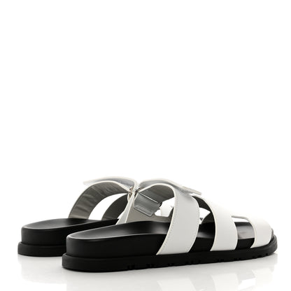 Hermes Calfskin Womens Chypre Sandals 37 White 4 of 9