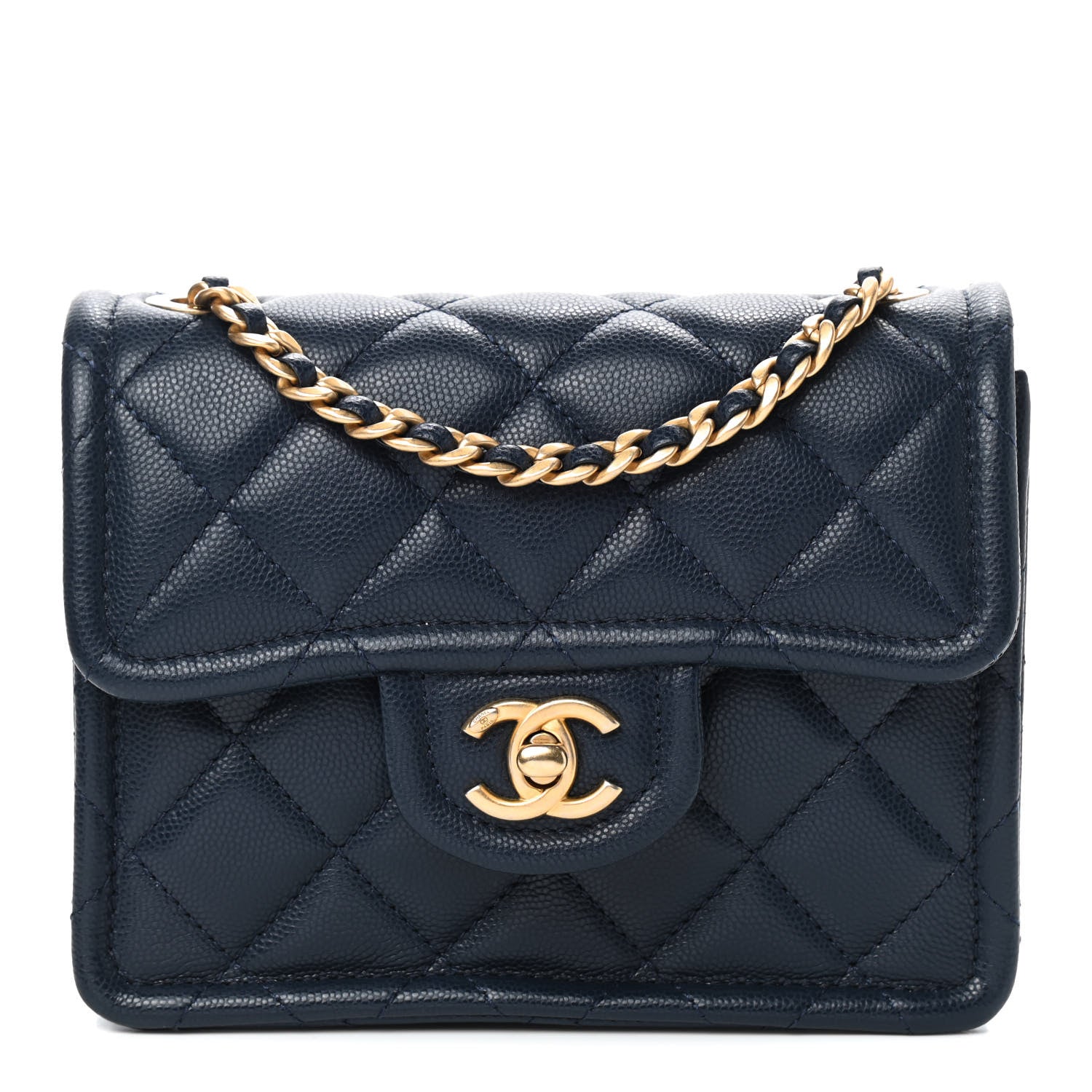 Chanel Caviar Quilted Mini Sweet Classic Flap Navy Blue 1 of 9