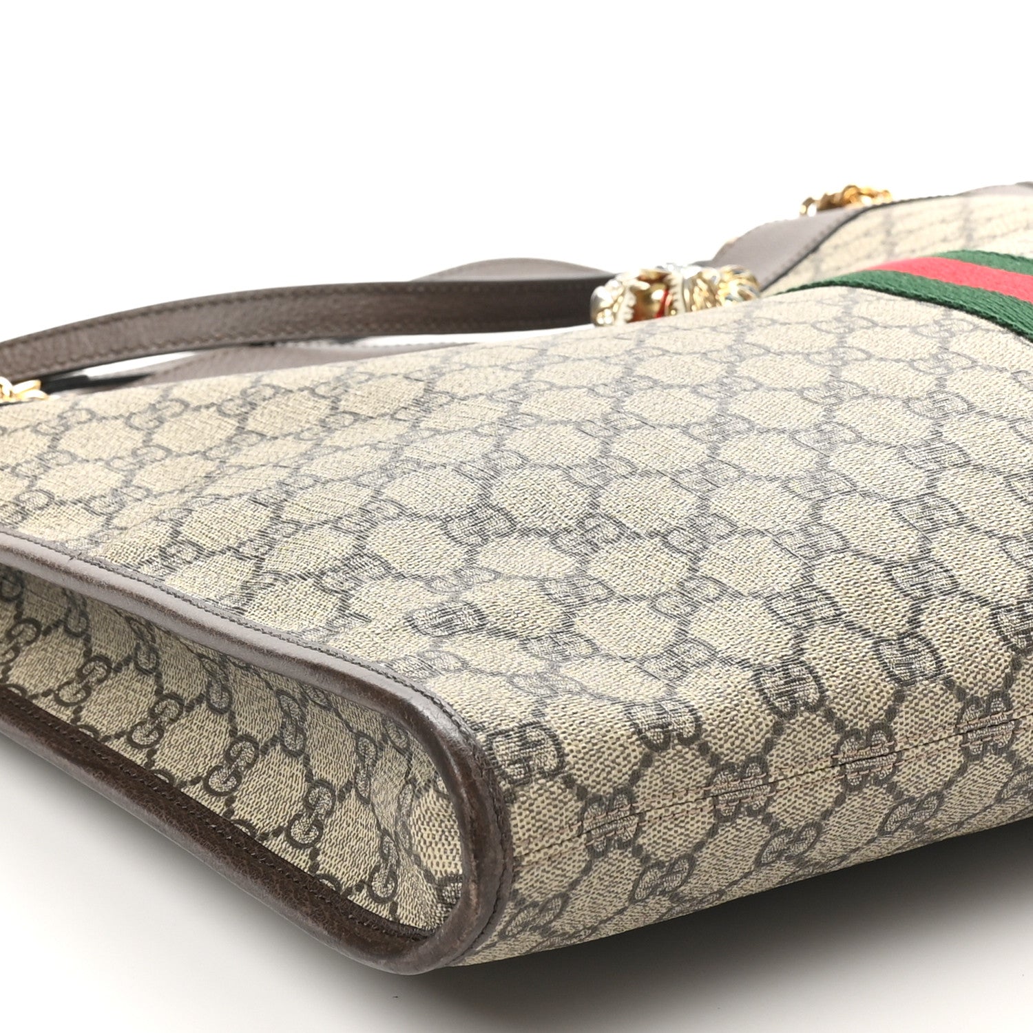 Gucci GG Supreme Monogram Large Rajah Chain Tote Beige New Acero 10 of 11