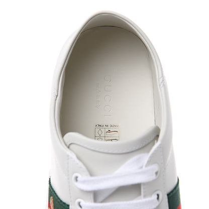 Gucci Calfskin Web Bee Embroidered Womens Ace Sneakers 38 White Green 8 of 9
