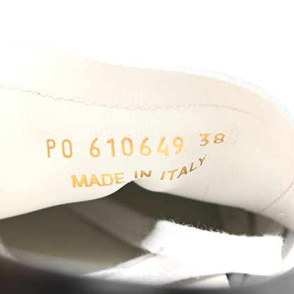 Saint Laurent Calfskin Embroidered Court Classic Sneakers 38 White Black 8 of 8