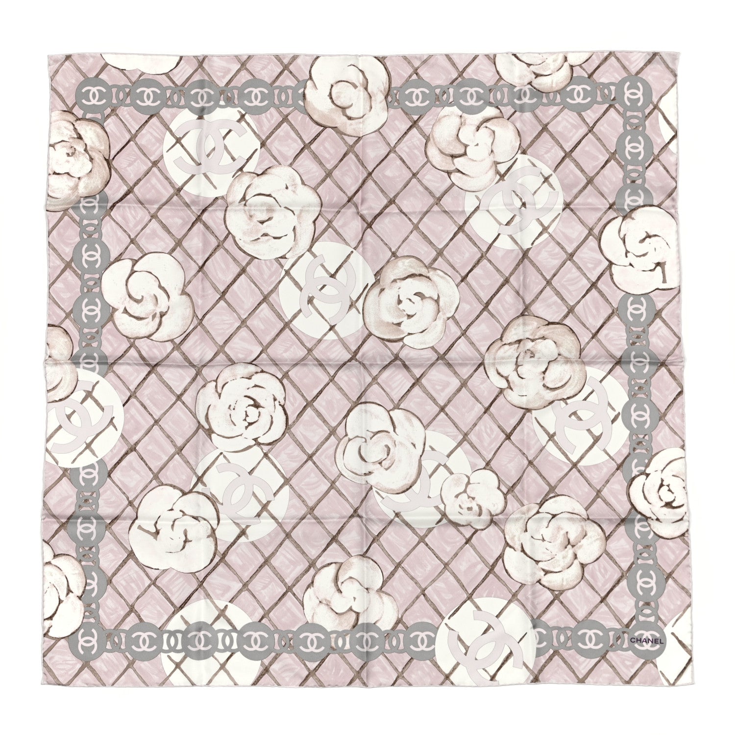 Chanel Silk CC Logo Camellia Scarf White Pink 1045477 – FASHIONPHILE