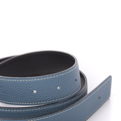Hermes Box Togo 32mm Belt Strap 85 Black Blue Jean 5 of 5